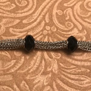 Multi Chain Crystal Onyx Bracelet